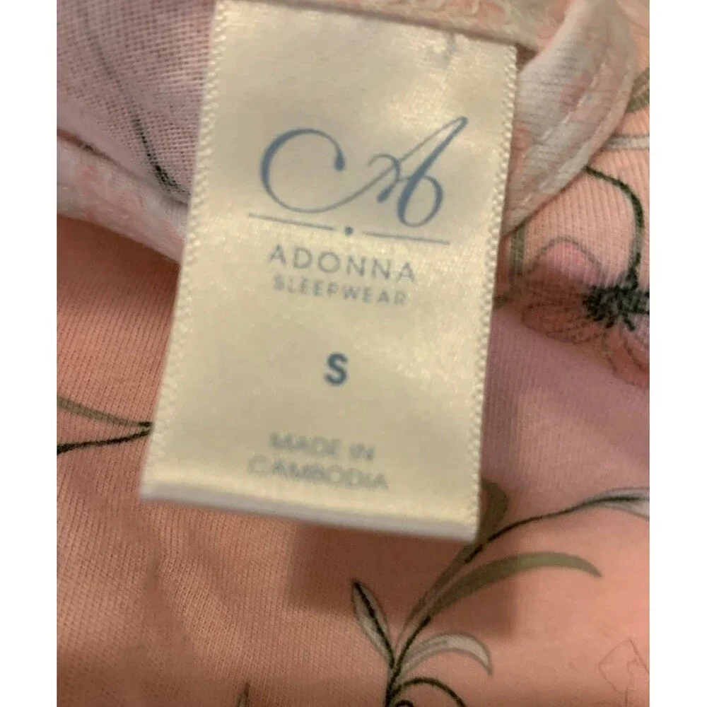 Vintage Adonna Women’s Cottage Floral Nightgown Pajama Sleeping Dress Small - Picture 9 of 11